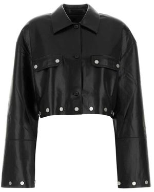 Nanushka Jassen ,Zwart ,Zwarte Synthetisch Leren Kassie Shirt