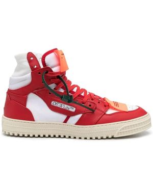 Off-White c/o Virgil Abloh Rot/Weiße High-Top Sneakers