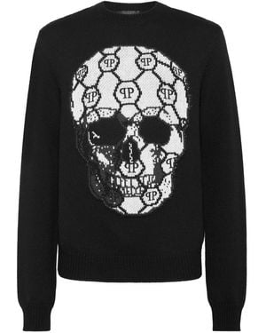 Philipp Plein Round-Neck Knitwear - Negro