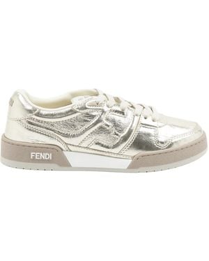 Fendi Schoenen ,Geel ,Leer Match Low-Top Sneakers - Wit