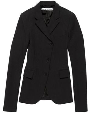 Acne Studios Jassen ,Zwart ,Wol Fitted Suit Jacket