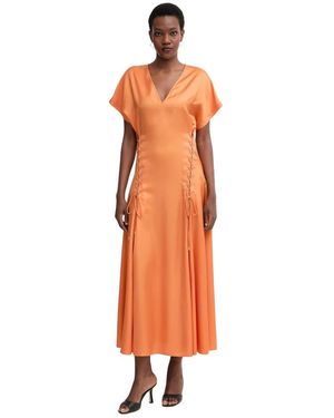 Pinko Kleedjes ,Oranje ,Maxi Jurk Met Wijde Rok