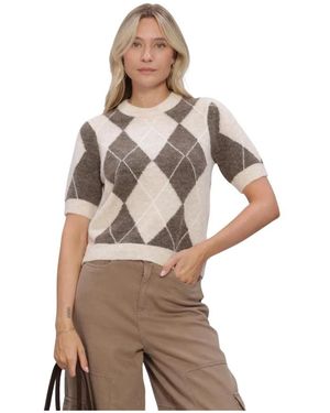 Y.A.S Truien & Vesten ,Wol Yasjohi Ss Wool Blend Pullover - Bruin