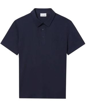 Lacoste Tops ,Blauw ,Leer Regular Fit Commuter Polo