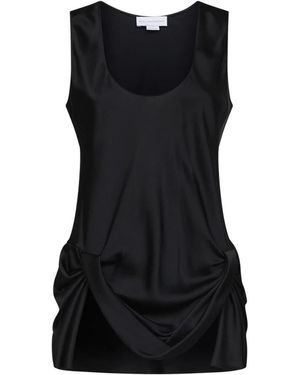 Stella McCartney Overhemden ,Zwart ,Asymmetrische Top Met Draping