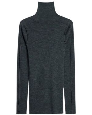 Soeur Truien & Vesten ,Grijs ,Wol Lois Rolkraag T-Shirt - Blauw