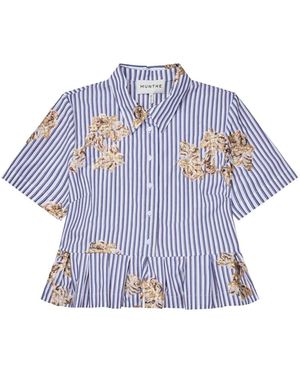Munthe Overhemden ,Veelkleurig ,Shirts - Blauw