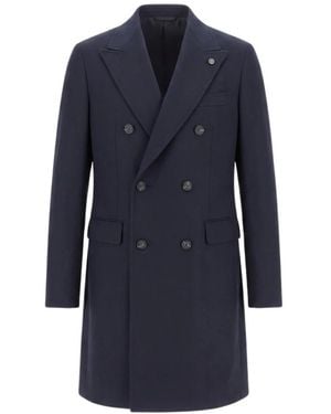 Peserico Double-Breasted Coats - Azul
