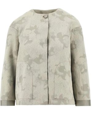 Emporio Armani Camou Flower Asv Jacquard Jacket - Grijs
