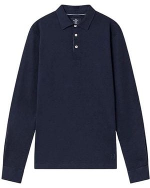 Hackett Polo-Shirt Aus Baumwoll-Leinen-Mix - Blau