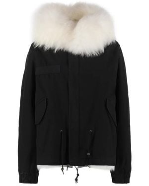 MR & MRS Kurzer Parka Mit Fuchsfutter - Schwarz