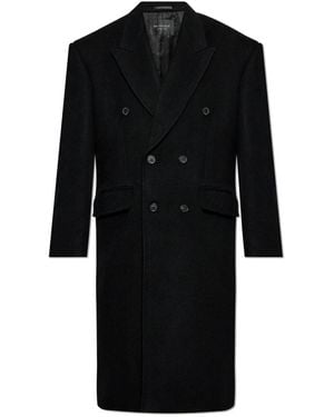 Balenciaga Double-Breasted Coats - Zwart