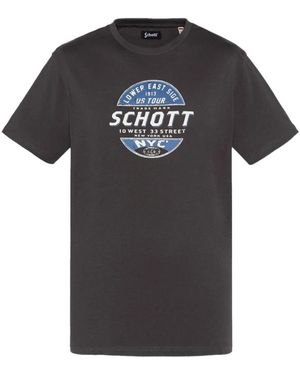 Schott Nyc T-Shirts - Zwart