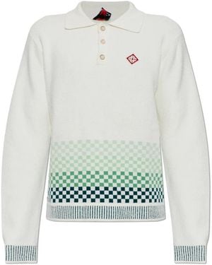 CASABLANCA Tops ,Wit ,Katoen Lange Mouwen Polo