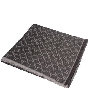 Gucci Bruin En Grijs Logopatroon Sjaal