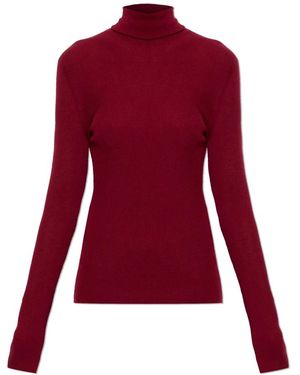 Dolce & Gabbana Truien & Vesten ,Rood ,Leer Cashmere Turtleneck