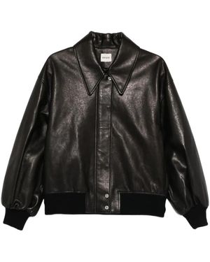 KHAITE Leather Jackets - Negro