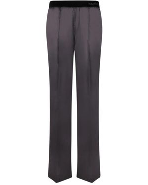 Tom Ford Broeken ,Zwart ,Satijn Stretch Zijde Satijnen Pj Broek - Grijs