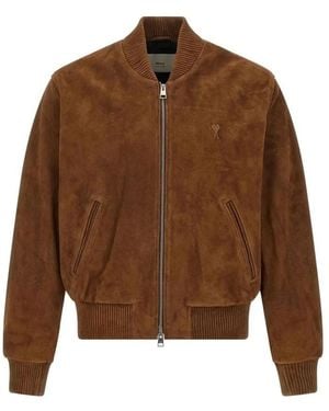 Ami Paris Wildleder-Bomberjacke - Braun