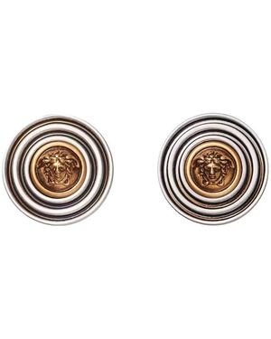 Versace Accessoires ,Grijs ,Oorbellen Met Medusa Hoofd Op Metallic Ring