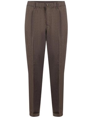 BRIGLIA Suit Trousers - Brown