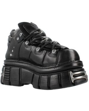 New Rock Lace-Up Boots - Black