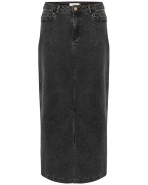 Cream Denim Skirts - Black