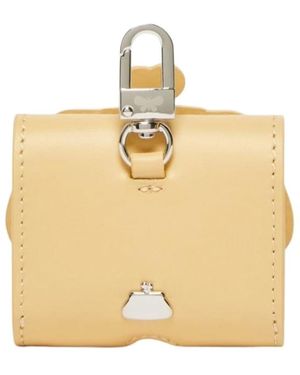Weekend by Maxmara Accessoires ,Geel ,Leer Leren Oordopjeshouder Met Sluiting - Naturel