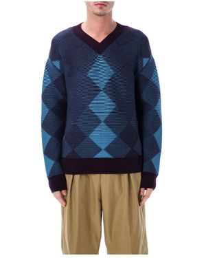 Dries Van Noten V-Neck Knitwear - Blue