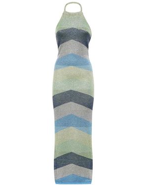 Akep Kleedjes ,Veelkleurig ,Abito Lungo - Blauw