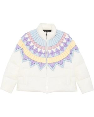 RAXXY Geometrisch Gewatteerd Donsjack - Wit