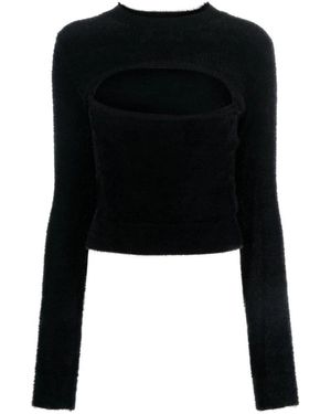 Moschino Truien & Vesten ,Zwart ,Ronde Hals Gebreid