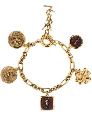 Saint Laurent Cassandre Multi Charm Armband - Metallic