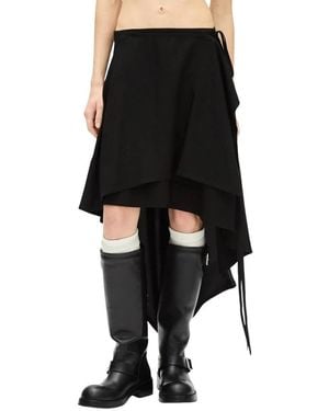 Ann Demeulemeester Asymmetrische Wikkelrok - Zwart