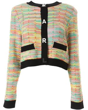 KARL LAGERFELD Bouclé Gebreid Vest - Groen
