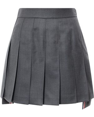 Thom Browne Grijze Wollen Rok Met Asymmetrische Onderkant - Grijs