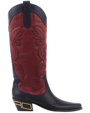 Etro Cowboy & Biker Boots - Red