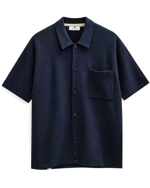 Anerkjendt Korte Mouw Gebreide Polo - Blauw
