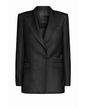John Richmond Jassen ,Zwart ,Blazer Met Enkele Rij Knopen En Juweelsluiting