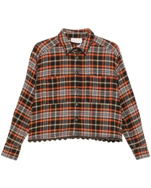 iBlues Iblbalco Flanellen Blouse - Bruin