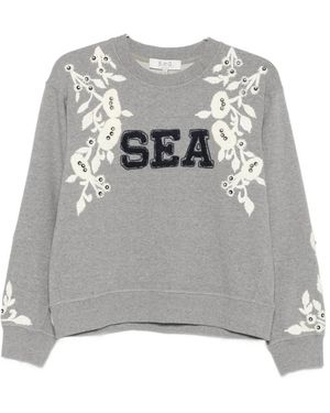 Sea Sweatshirt Met Bloemenborduurwerk - Grijs