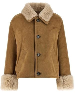 Ami Paris Leather Jackets - Natural