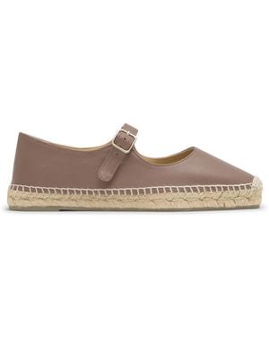 Castañer Schoenen ,Bruin ,Leer Pepa Mary-Jane Espadrille - Grijs