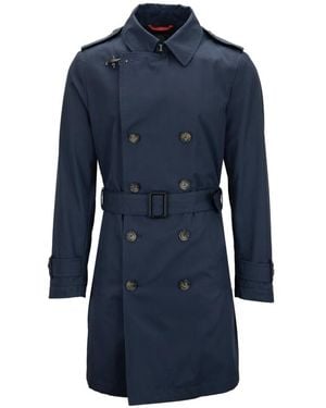 Fay Trench Coats - Blue