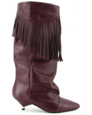 GISÉL MOIRÉ Heeled Boots - Bruin