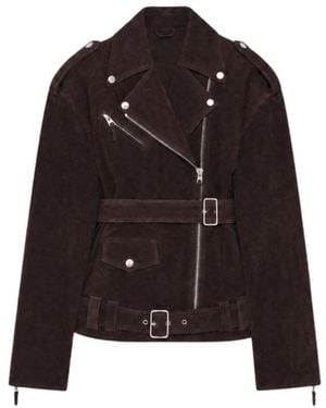 IRO Faithfull Wildleder-Bikerjacke - Schwarz