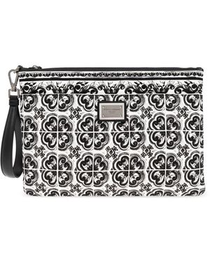 Dolce & Gabbana Clutch Mit Majolika-Druck - Schwarz
