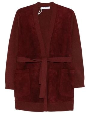 Max Mara Truien & Vesten ,Rood ,Suède Soliveto Cardigan
