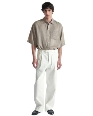 Grifoni Broeken ,Wit ,Wijde Broek - Metallic