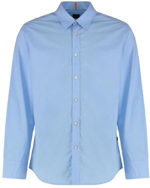 BOSS Relegant 6 M Poplin Shirt - Blauw
